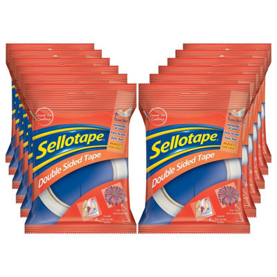 Sellotape Easy Peel Extra Strong Double Sided Tape 12mm x 33m (Pack 12) -  1447057