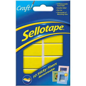 Sellotape Hook And Loop Pads (Pack of 24) Yellow/White (One Size)