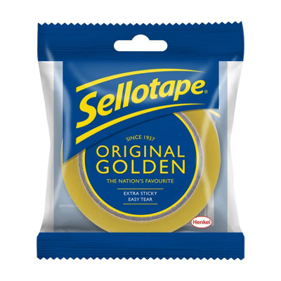 Sellotape Strong & Sticky Original Golden Tape Comes with a Easy Starter Tab,50m