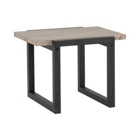Selma Side Table - L50 x W60 x H45 cm - Medium Oak/Black Oak Effect