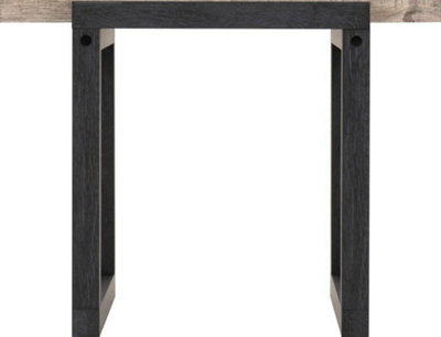 Selma Side Table - L50 x W60 x H45 cm - Medium Oak/Black Oak Effect