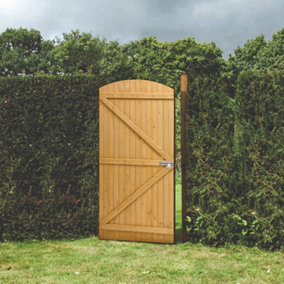 Semi Arch Pine Garden Gate with Latch Classic Charm & Security 90cm W x 210cm H
