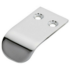 Semi Concealed Cabinet Finger Pull Handle 12mm Fixing Centres Polished Chrome