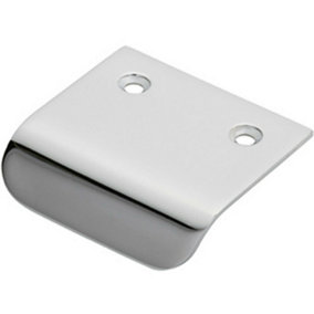 Semi Concealed Cabinet Pull Handle 48 x 50mm 14mm Lip Polished Chrome