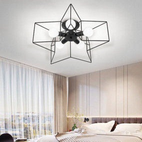 Semi Flush Ceiling Light with Star Frame without Blub