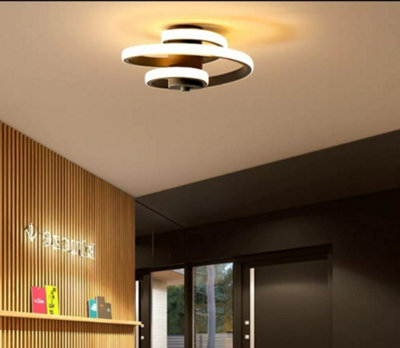 Semi Flush LED Ceiling Light Ceiling Lamp Light Fixtures 18W Nordic Minimalist Black