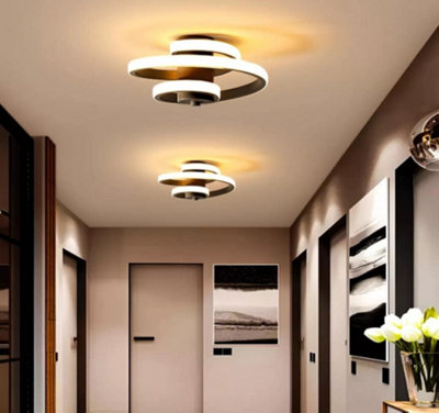 Semi Flush LED Ceiling Light Ceiling Lamp Light Fixtures 18W Nordic Minimalist Black