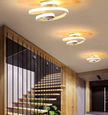 Semi Flush LED Ceiling Light Ceiling Lamp Light Fixtures 18W Nordic Minimalist White