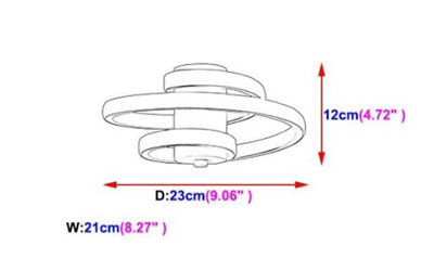Semi Flush LED Ceiling Light Ceiling Lamp Light Fixtures 18W White