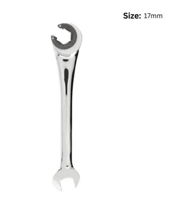 Semi-open wrench with ratchet combination Flare Nut Garage Workshop 17mm