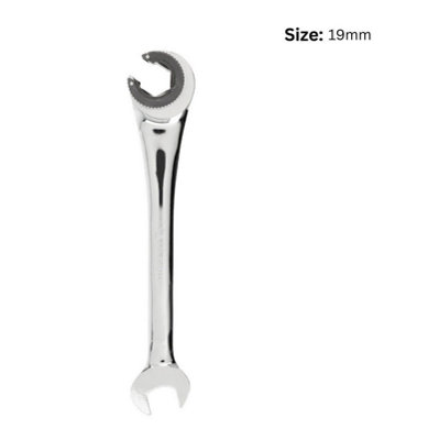 Semi-open wrench with ratchet combination Flare Nut Garage Workshop 19mm