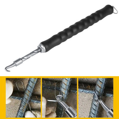 Semiautomatic Retractable Rebar Wire Hook for Reinforcement Tying at Construction Sites