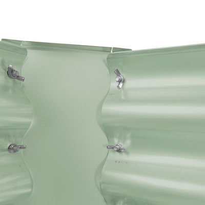 Semicircular Galvanised Steel Raised Garden Beds - 120cm x 60cm - Green - Pack of 2 - 4
