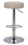 Semplice Breakfast Bar Stool, Chrome Footrest, Height Adjustable Swivel Gas Lift, Home Bar & Kitchen Faux-Leather Barstool, Grey