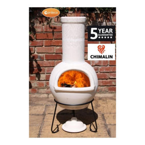 Sempra large Chimalin AFC chimenea in natural clay, including lid & stand