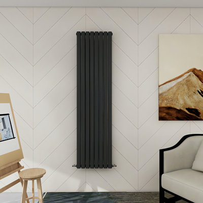SENA Dura 1800mm x 472mm Vertical Oval Double Column Radiator - Anthracite