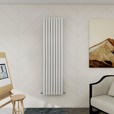 SENA Dura 1800mm x 472mm Vertical Oval Double Column Radiator - White