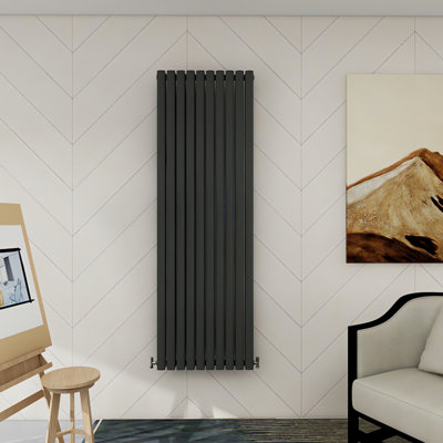 SENA Dura 1800mm x 590mm Vertical Oval Double Column Radiator - Anthracite