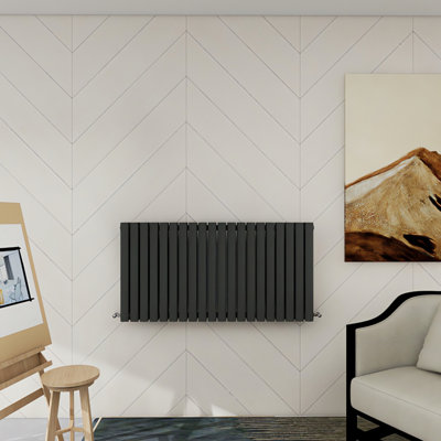 SENA Dura Horizontal 600mm x 1180mm Double Oval Column Radiator - Anthracite