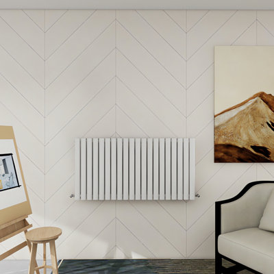 SENA Dura Horizontal 600mm x 1180mm Double Oval Column Radiator - White