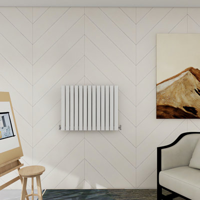 SENA Dura Horizontal 600mm x 767mm Double Oval Column Radiator - White