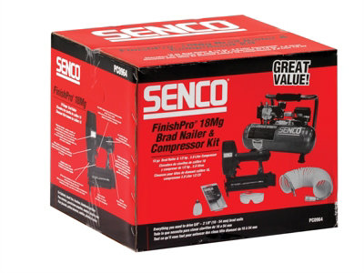 Senco PC0964UK1 Finish Pro 18 Pneumatic Nailer & 1 HP Compressor Kit 110V SENPC0964UK1