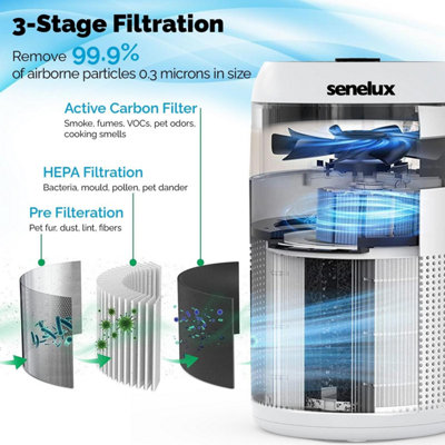 Senelux Demi Air Purifier with Fragrance Sponge for Home