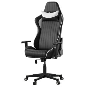 Senna office chair with wheels in black / white
