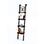 Sennen BLACK Wooden 4 tier Ladder Shelf / Leaning Bookcase