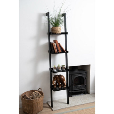Black leaning ladder shelf discount