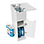 SENNEN Super Slim Bathroom Storage Cabinet, Small White Wooden Organiser