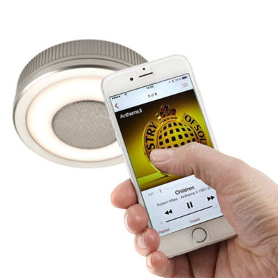 Sensio SensioSound LED Surface Light with Built-in Bluetooth Speaker, Cool White 5000K, 8W (SE21090C0)
