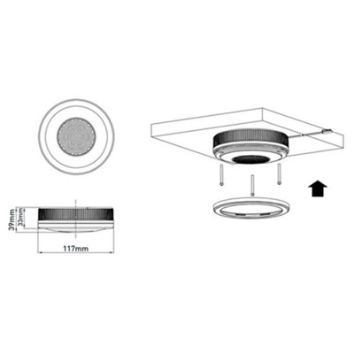 Sensio SensioSound LED Surface Light with Built-in Bluetooth Speaker, Cool White 5000K, 8W (SE21090C0)