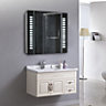 Sensor Wall Bathroom Mirror Cabinet LED Lighting with Shaver Socket 650 x 600 mm