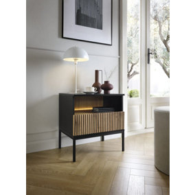Sento Bedside Cabinet (H)560mm (W)540mm (D)390mm with Drawer and LED Lighting