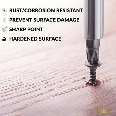 SEQUAL Fine Thread Drywall Screws, Corrosion-Resistant Twin Thread, M3.5 x 50mm (Box of 200)