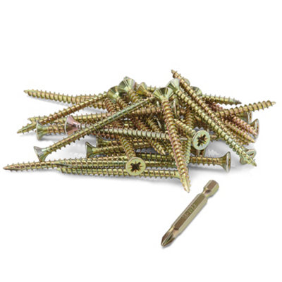 SEQUAL Hyper Drive Wood Screws, Self Countersinking Head, With Knurled Thread, M3.5x20mm(Box Of 200)