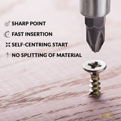 SEQUAL Hyper Drive Wood Screws, Self Countersinking Head, With Knurled Thread, M4x70mm (Box Of 100)