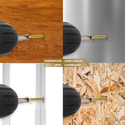 TurboDrive Pozidriv Double Self-countersunk Yellow-passivated Steel