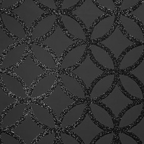 Sequin Geo Black Wallpaper                   