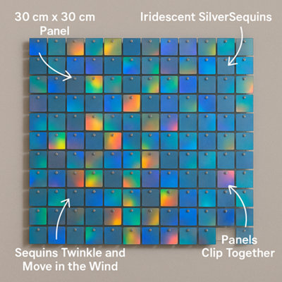 Sequin Wall Panel Collection, 30cm X 30cm, Square Sequin Wall Panel ...