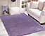 Serdim Rugs Plain Living Room Shaggy Area Rugs Lilac 120x170 cm