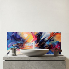 Serene: Calm Amidst Colours Glass Bathroom Splashback