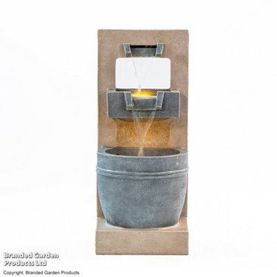 Serenity Cascading Bowl Water Feature with LED Lighting Mains Power Self Contained