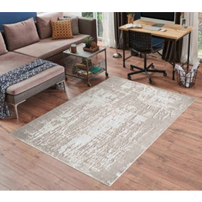 Serenity Modern Abstract Abrasion Contemporary Area Rugs Stone 120x170 cm