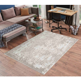 Serenity Modern Abstract Acrylic Contemporary Area Rugs Stone 120x170 cm