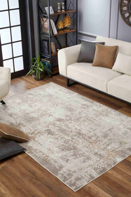SERENITY MODERN ABSTRACT ACRYLIC CONTEMPORARY AREA RUGS STONE 200X290 CM