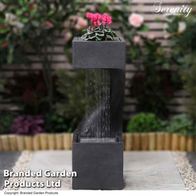 Serenity Spiral Rainfall Water Feature 4 LEDs & Planter 77cm Tall 10m ...
