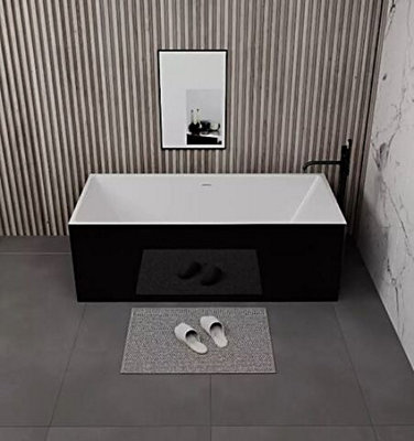 Serenity Square 1700mm Black Freestanding Acrylic Double Ended Luxury Bath