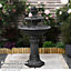 Serenity Two Tier Water Fountain Water Feature - Classic Design, Self-Contained, Polyresin Construction